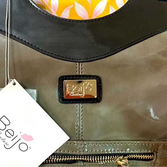 Beijo charcoal and black shoulder bag NWT! - Picture 3 of 6